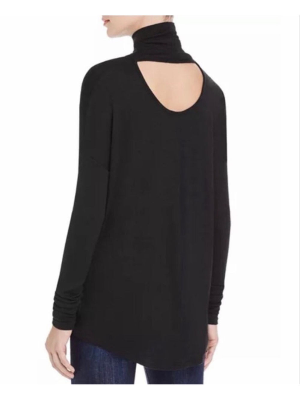 Rag & Bone Black Long Sleeve Cutout Back Turtleneck Lightweight Knit Women's XXS